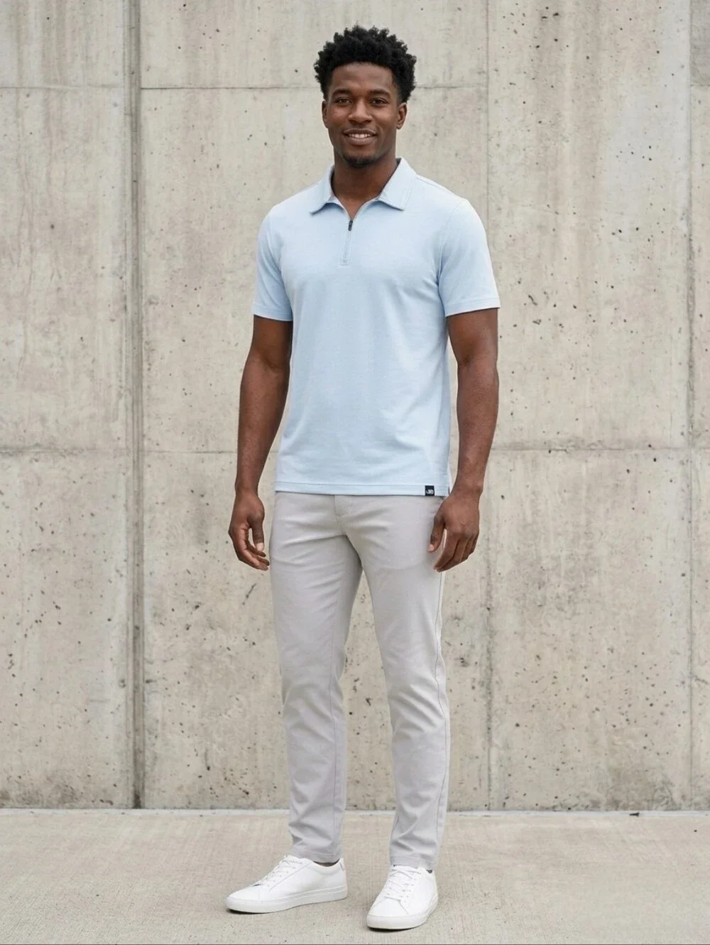 NORTH FACE Short-Sleeve Quarter-Zip Performance Polo Blue Size Large